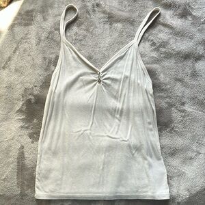 AEO Ribbed White Tank, size medium